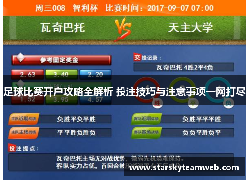 足球比赛开户攻略全解析 投注技巧与注意事项一网打尽